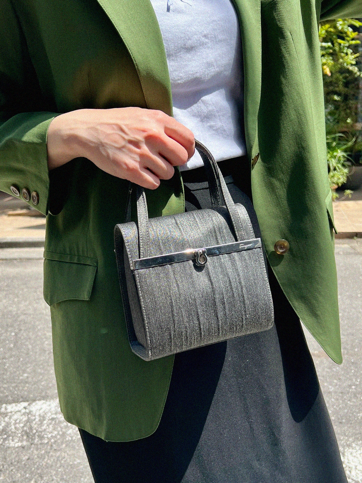 SALVATORE FERRAGAMO レザージャケット ブラック｜VINTAGE QOO